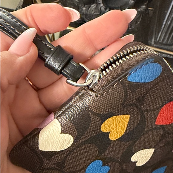 Coach Multicolor Heart Print Wristlet - Picture 5 of 8
